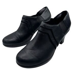 Dansko Black Leather Heeled Boots for Women - Size 40/ US 9.5-10